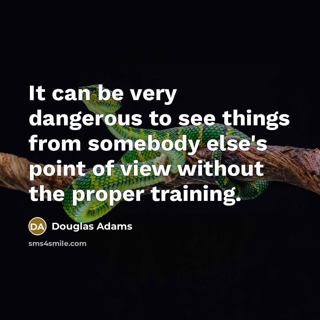 “It can be very dangerous to see things from somebody…” quote by Douglas Adams