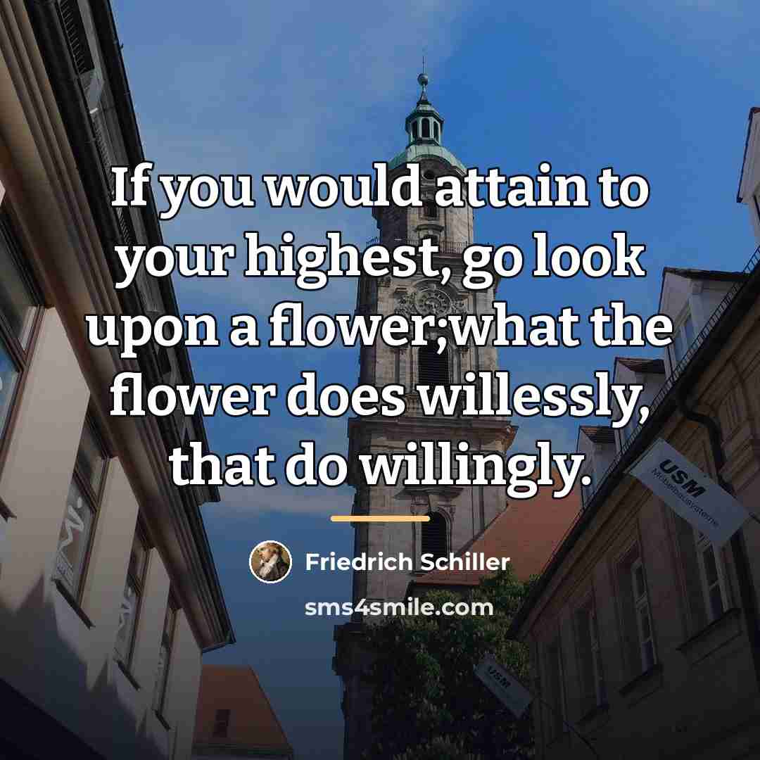 “If you would attain to your highest, go look upon…” quote by Friedrich Schiller