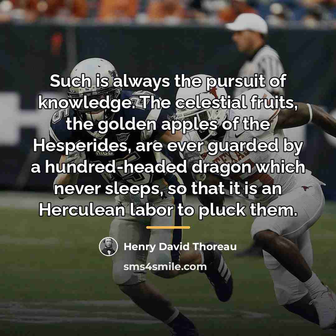 “Such is always the pursuit of knowledge. The celestial fruits,…” quote by Henry David Thoreau