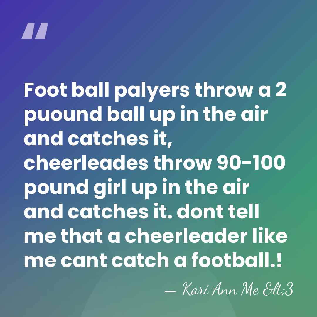 Foot ball palyers throw a 2 puound ball up in the air&hellip; - Kari Ann Me <3