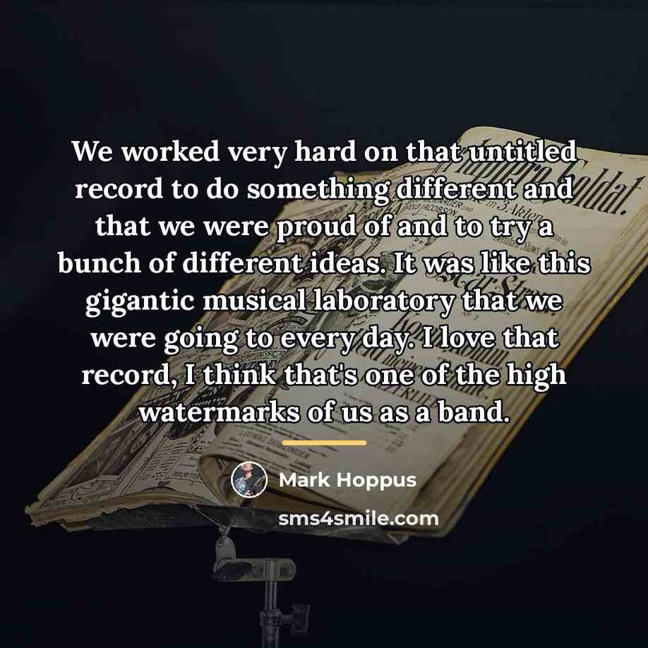 “We worked very hard on that untitled record to do…” quote by Mark Hoppus