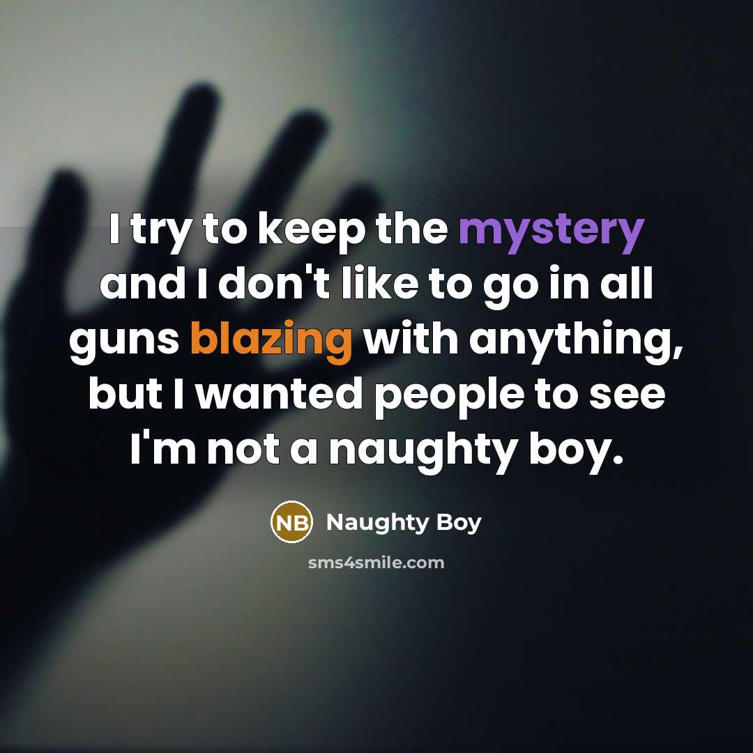 “I try to keep the mystery and I don't like…” quote by Naughty Boy
