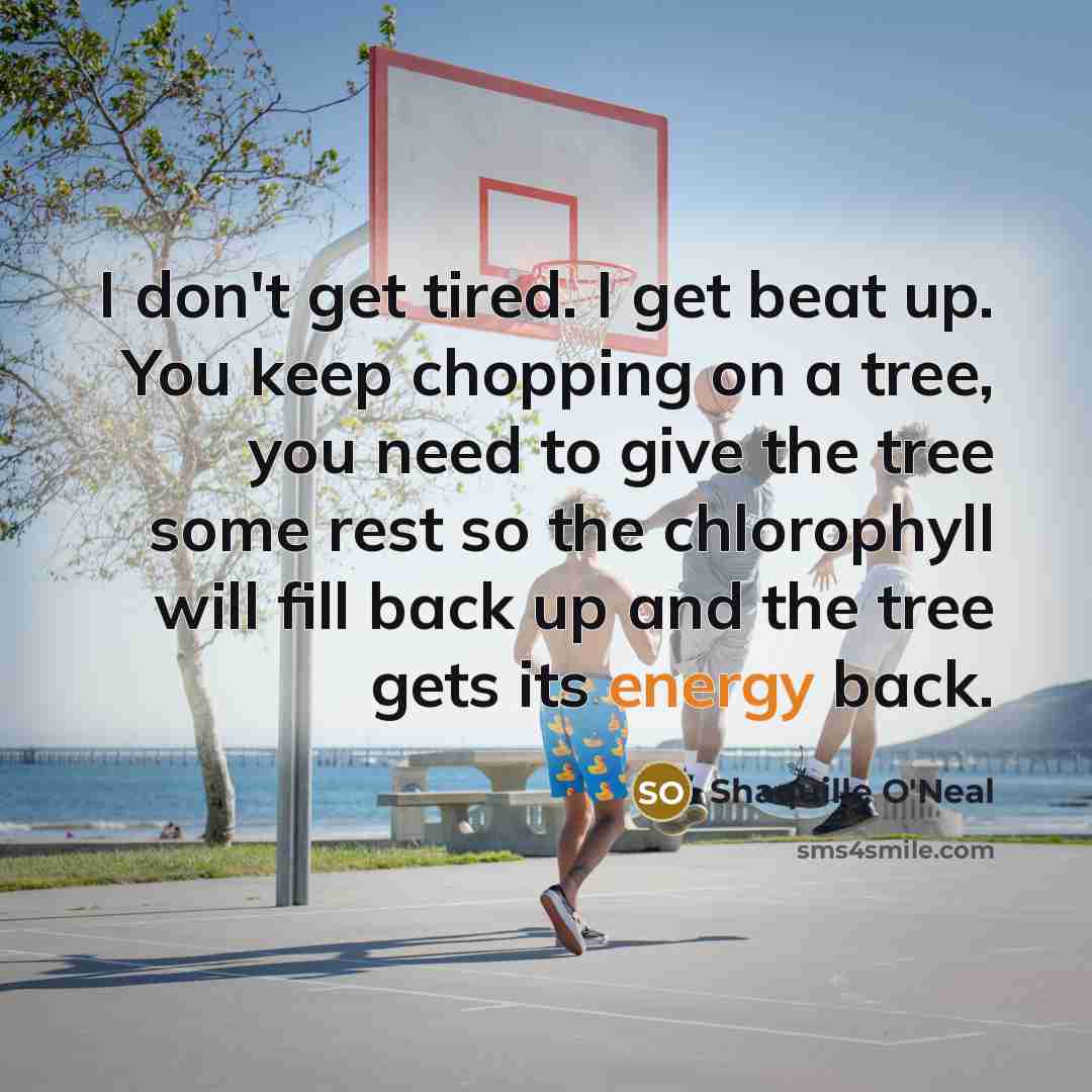 “I don't get tired. I get beat up. You keep…” quote by Shaquille O'Neal