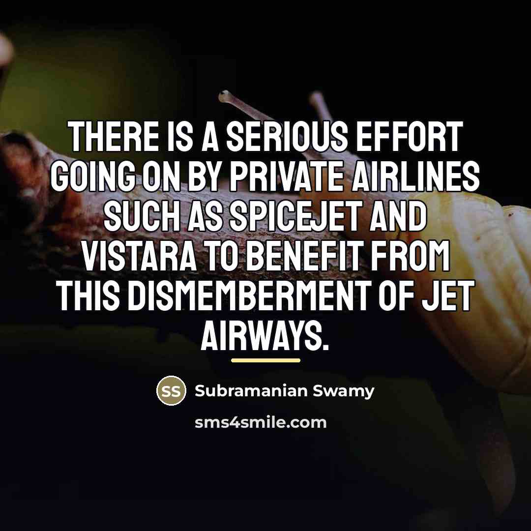 “There is a serious effort going on by private airlines…” quote by Subramanian Swamy