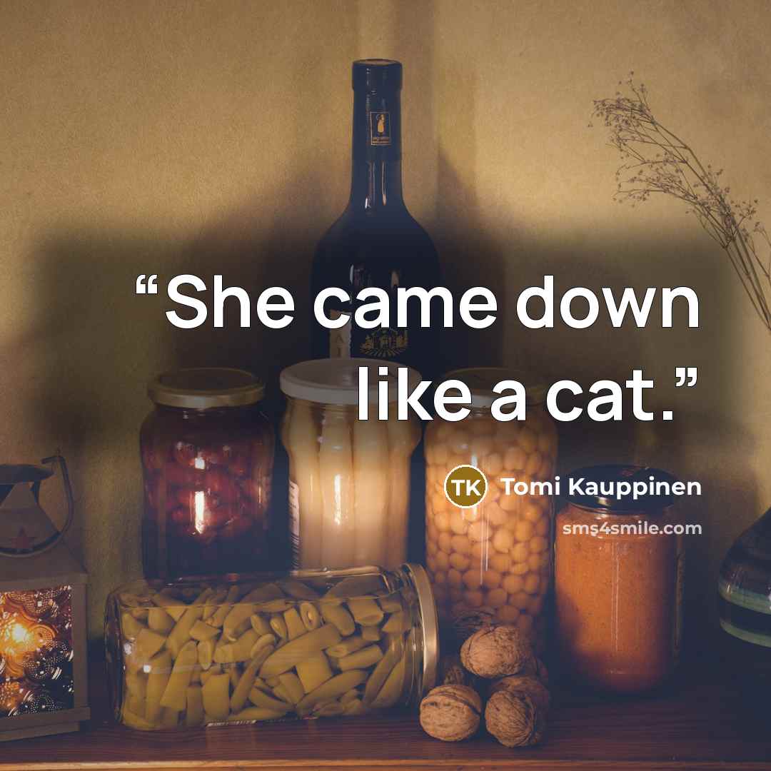 “She came down like a cat.” quote by Tomi Kauppinen