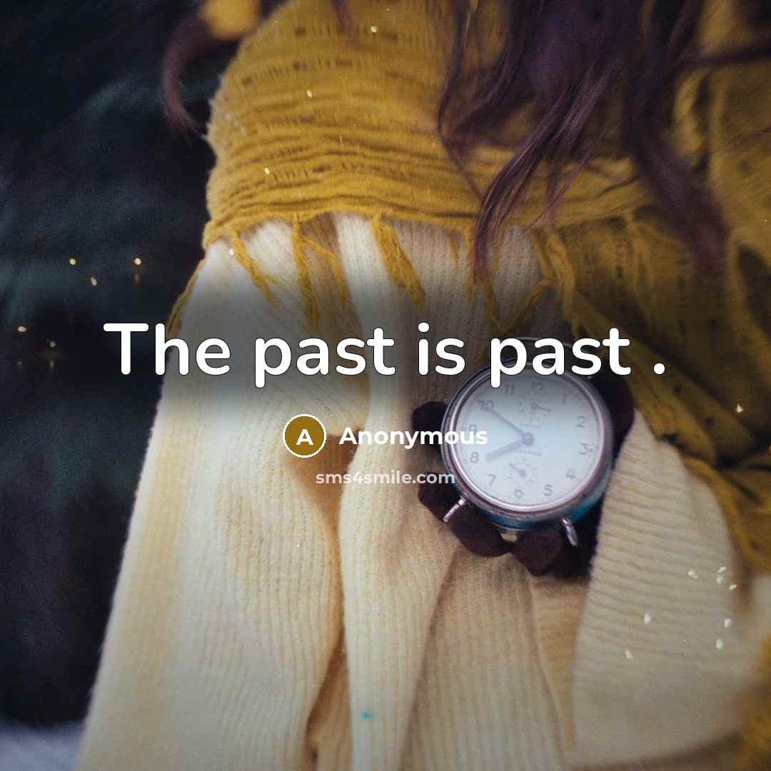 “The past is past .” quote by Anonymous