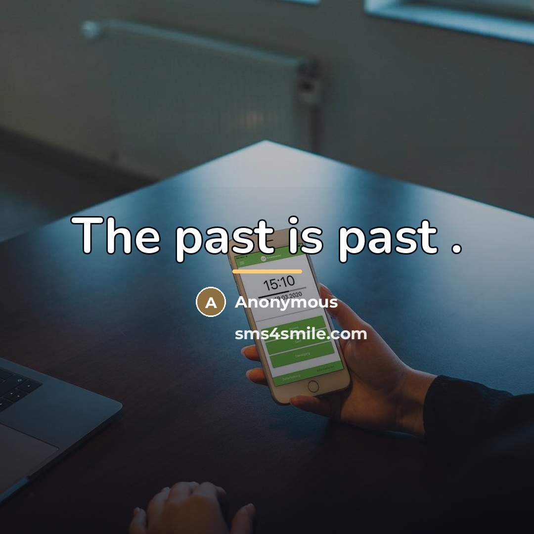 “The past is past .…” quote by Anonymous