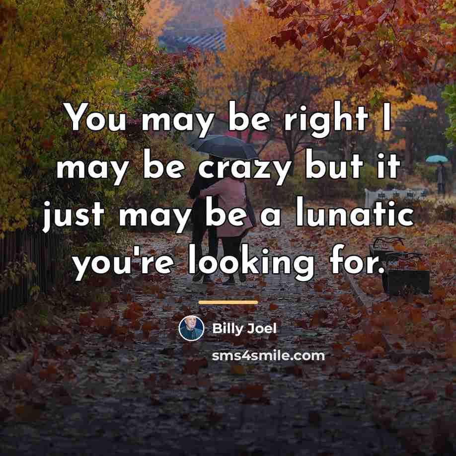 “You may be right I may be crazy but it…” quote by Billy Joel