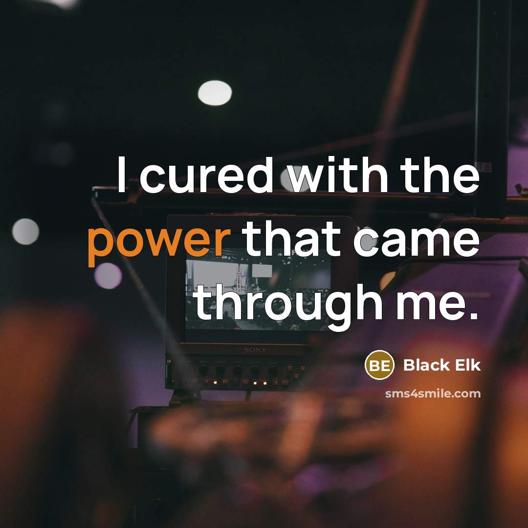 “I cured with the power that came through me.…” quote by Black Elk