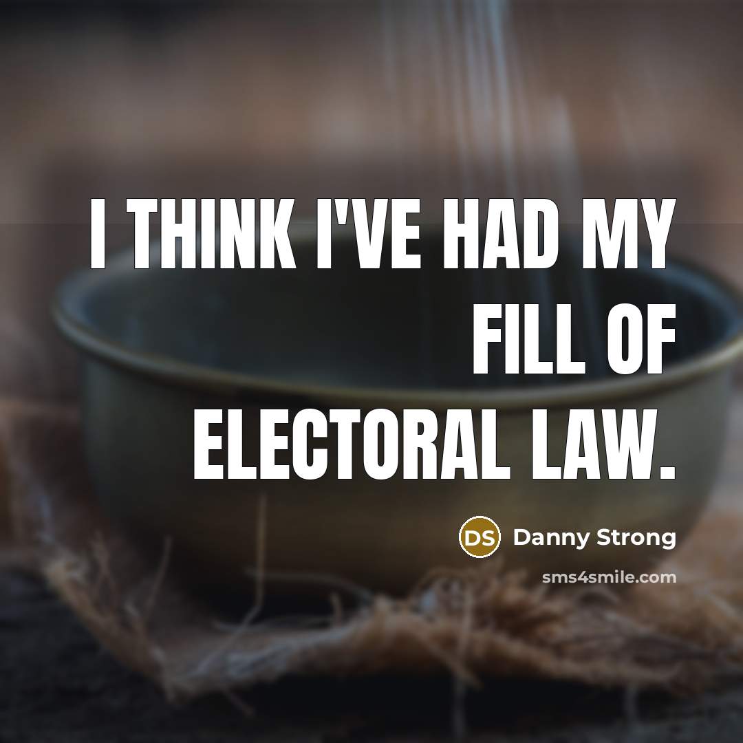 “I think I've had my fill of electoral law.…” quote by Danny Strong