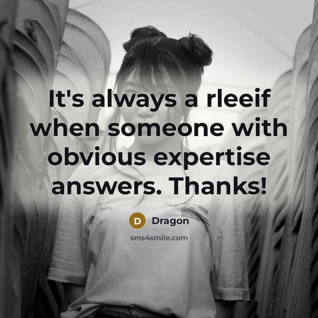 “It's always a rleeif when someone with obvious expertise answers. Thanks!” quote by Dragon