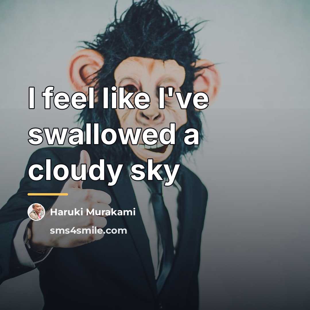 “I feel like I've swallowed a cloudy sky…” quote by Haruki Murakami