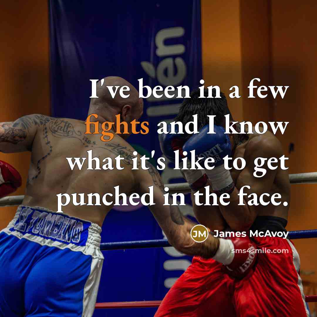 “I've been in a few fights and I know what…” quote by James McAvoy