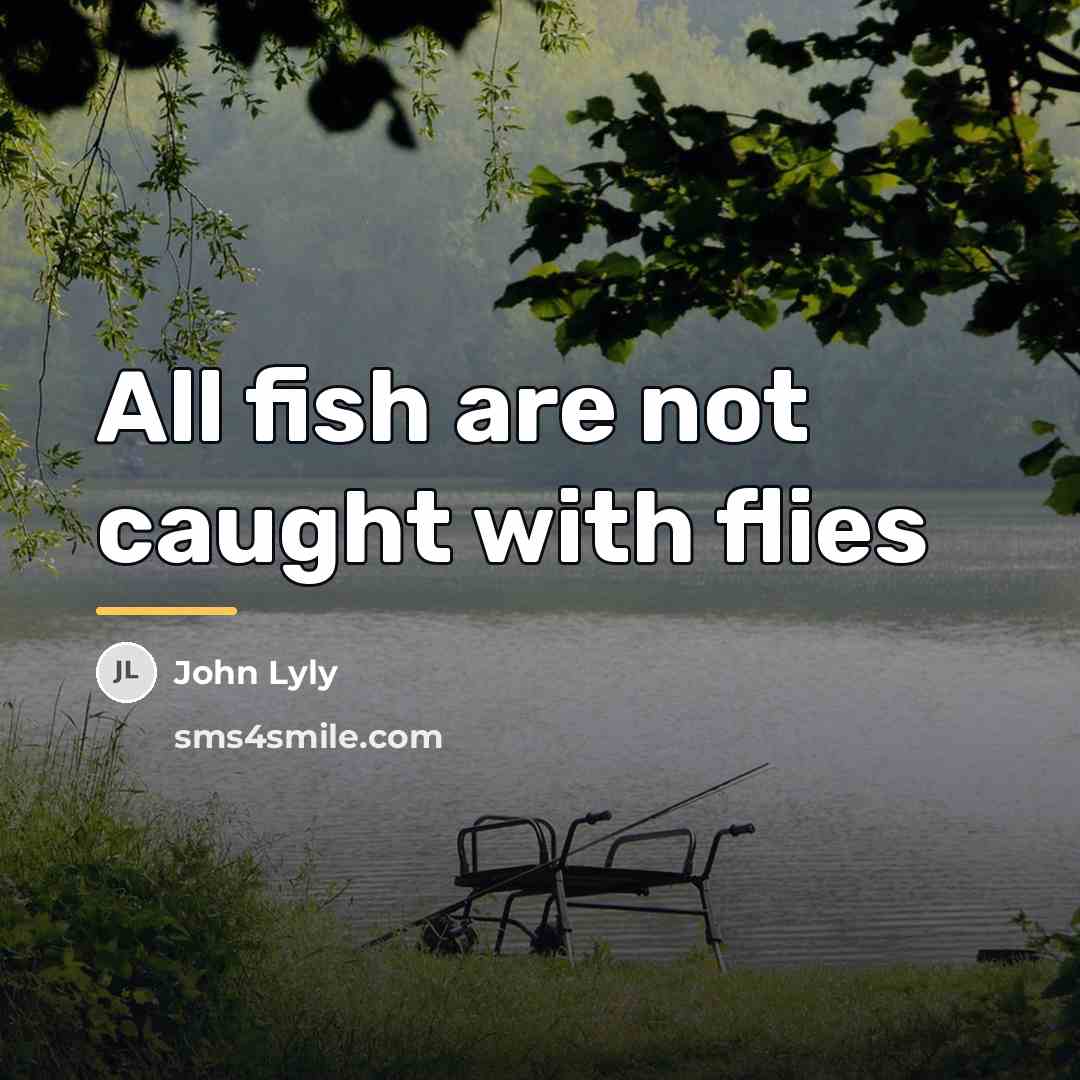 “All fish are not caught with flies…” quote by John Lyly