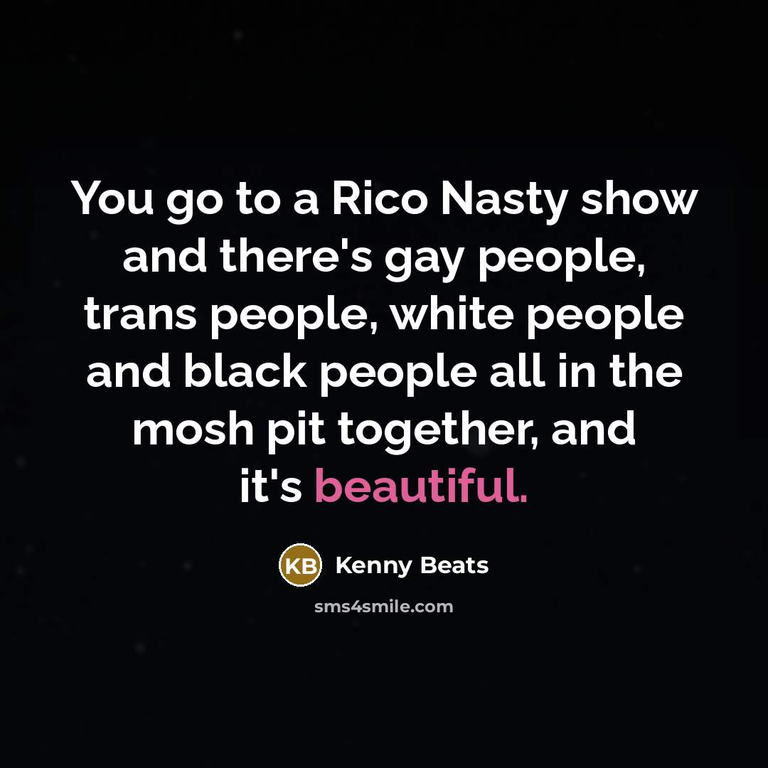 “You go to a Rico Nasty show and there's gay…” quote by Kenny Beats