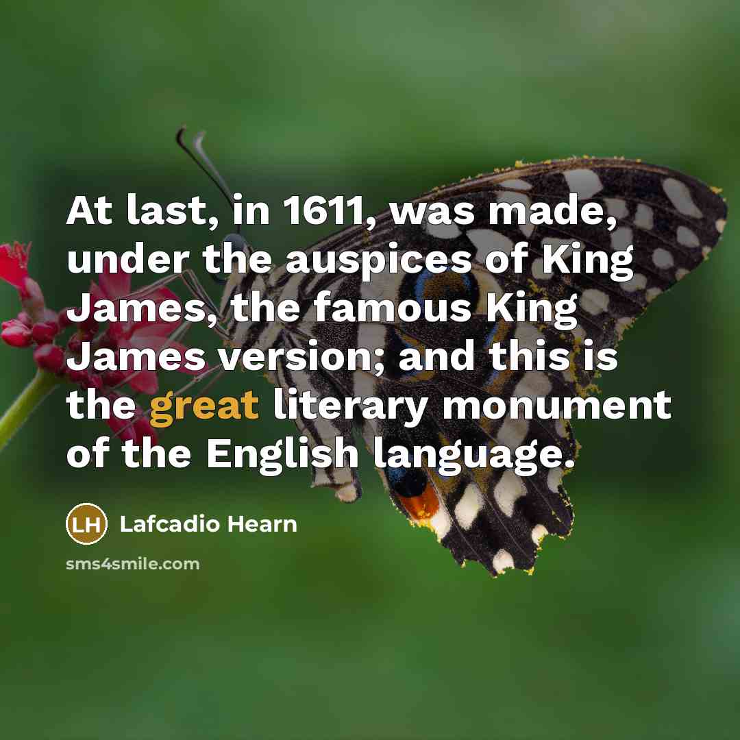 “At last, in 1611, was made, under the auspices of…” quote by Lafcadio Hearn