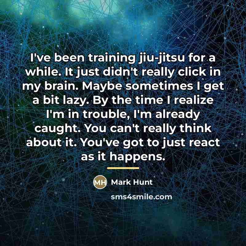 “I've been training jiu-jitsu for a while. It just didn't…” quote by Mark Hunt
