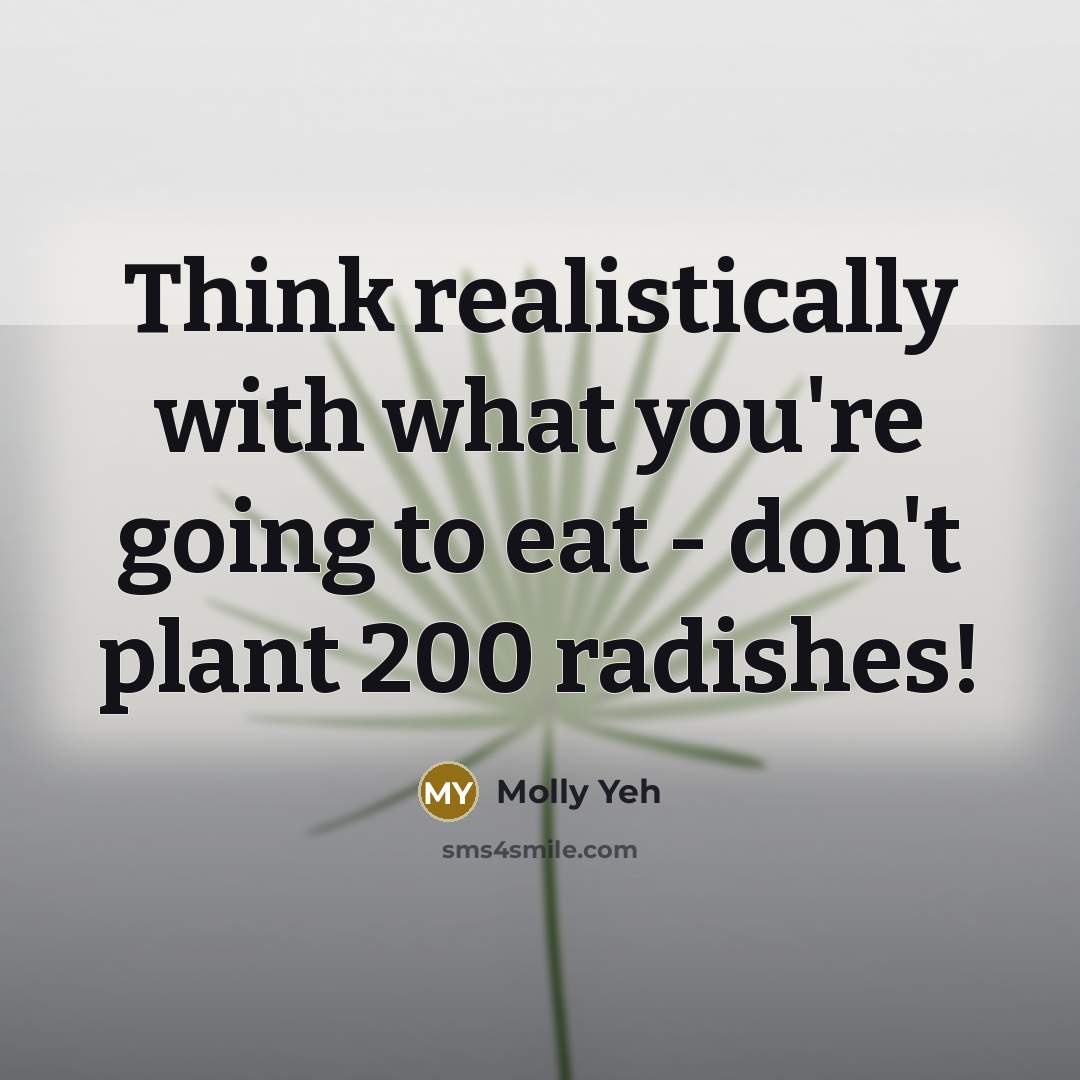 “Think realistically with what you're going to eat - don't…” quote by Molly Yeh