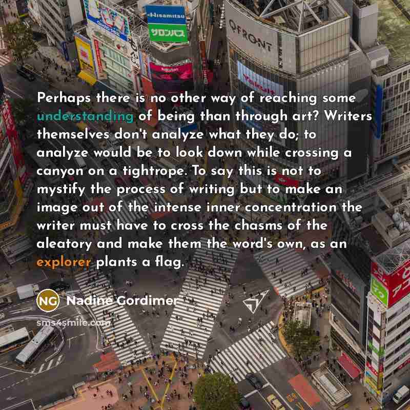 “Perhaps there is no other way of reaching some understanding…” quote by Nadine Gordimer