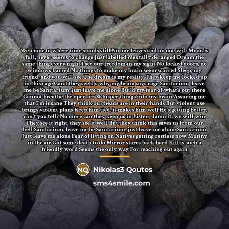 “Welcome to where time stands still No one leaves and…” quote by Nikolas3 Qoutes