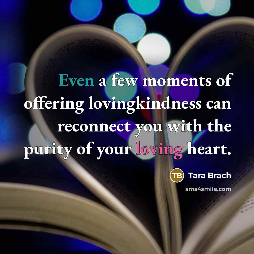 “Even a few moments of offering lovingkindness can reconnect you…” quote by Tara Brach