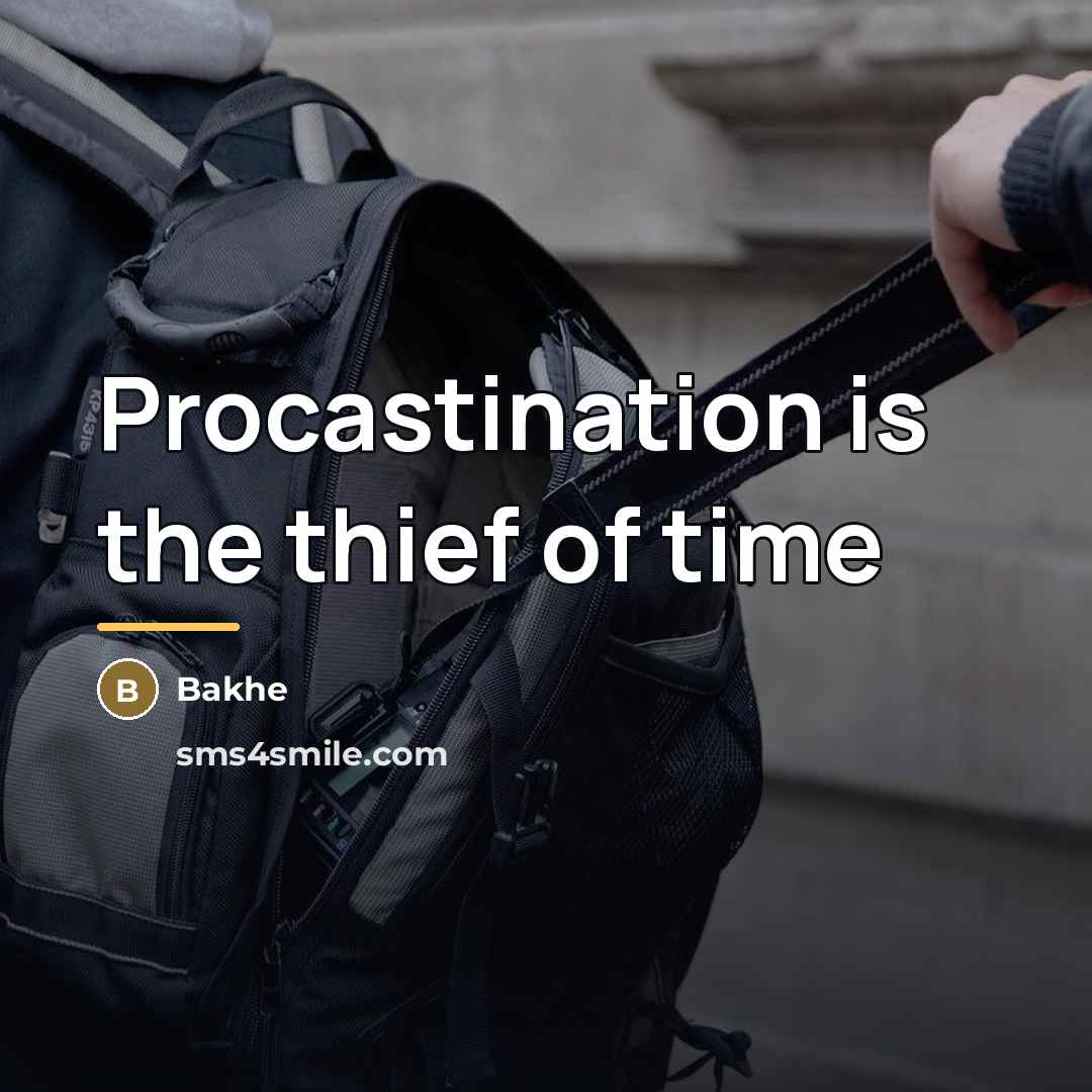 “Procastination is the thief of time…” quote by Bakhe
