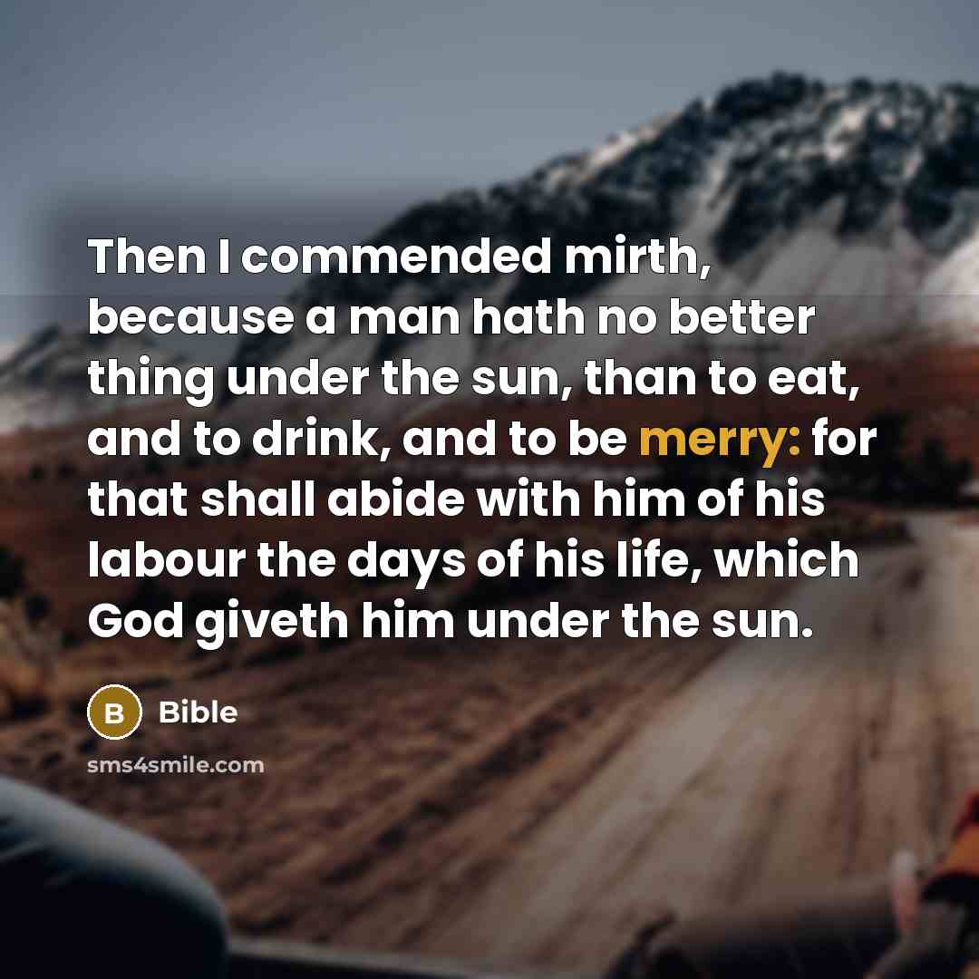 “Then I commended mirth, because a man hath no better…” quote by Bible