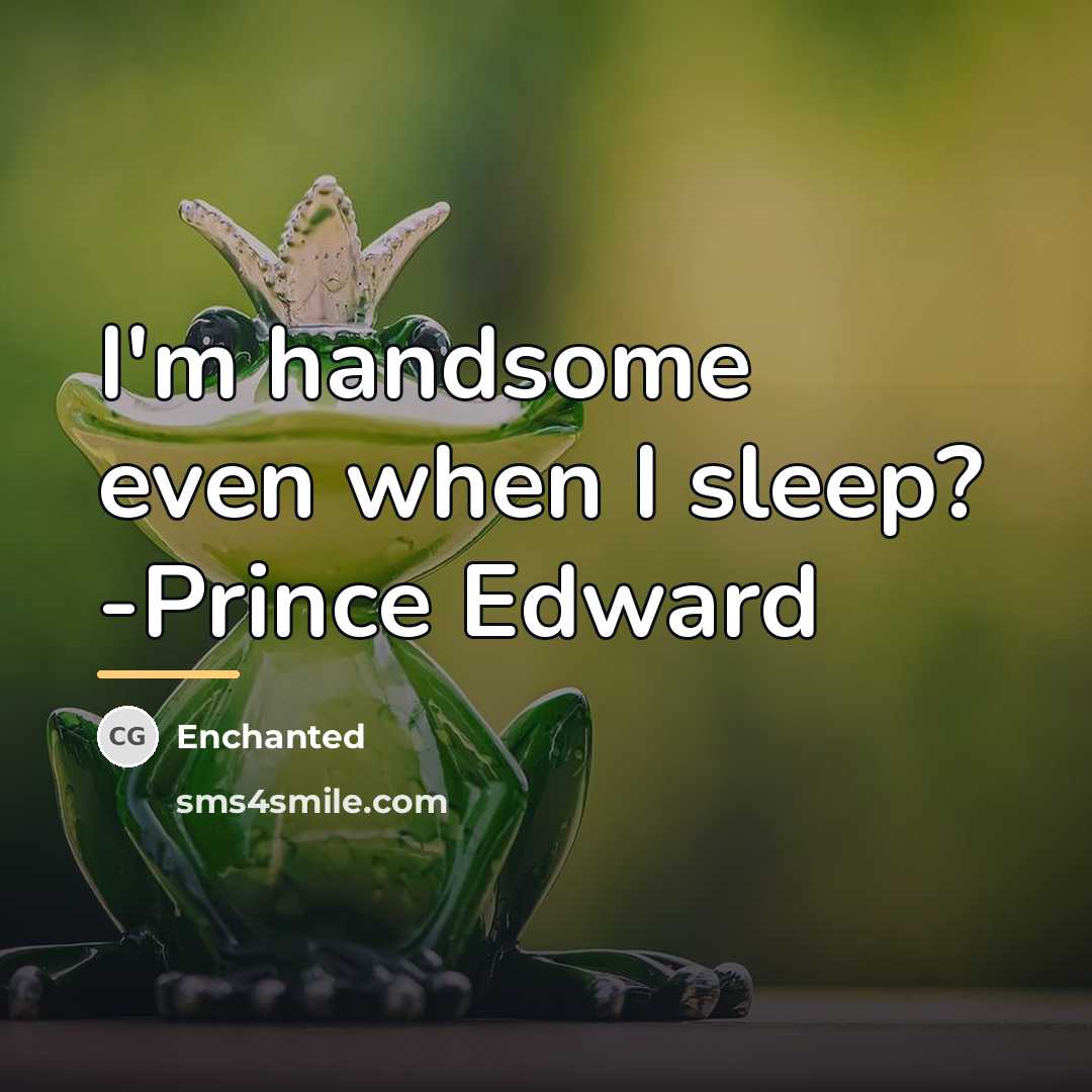 “I'm handsome even when I sleep? -Prince Edward…” quote by Enchanted