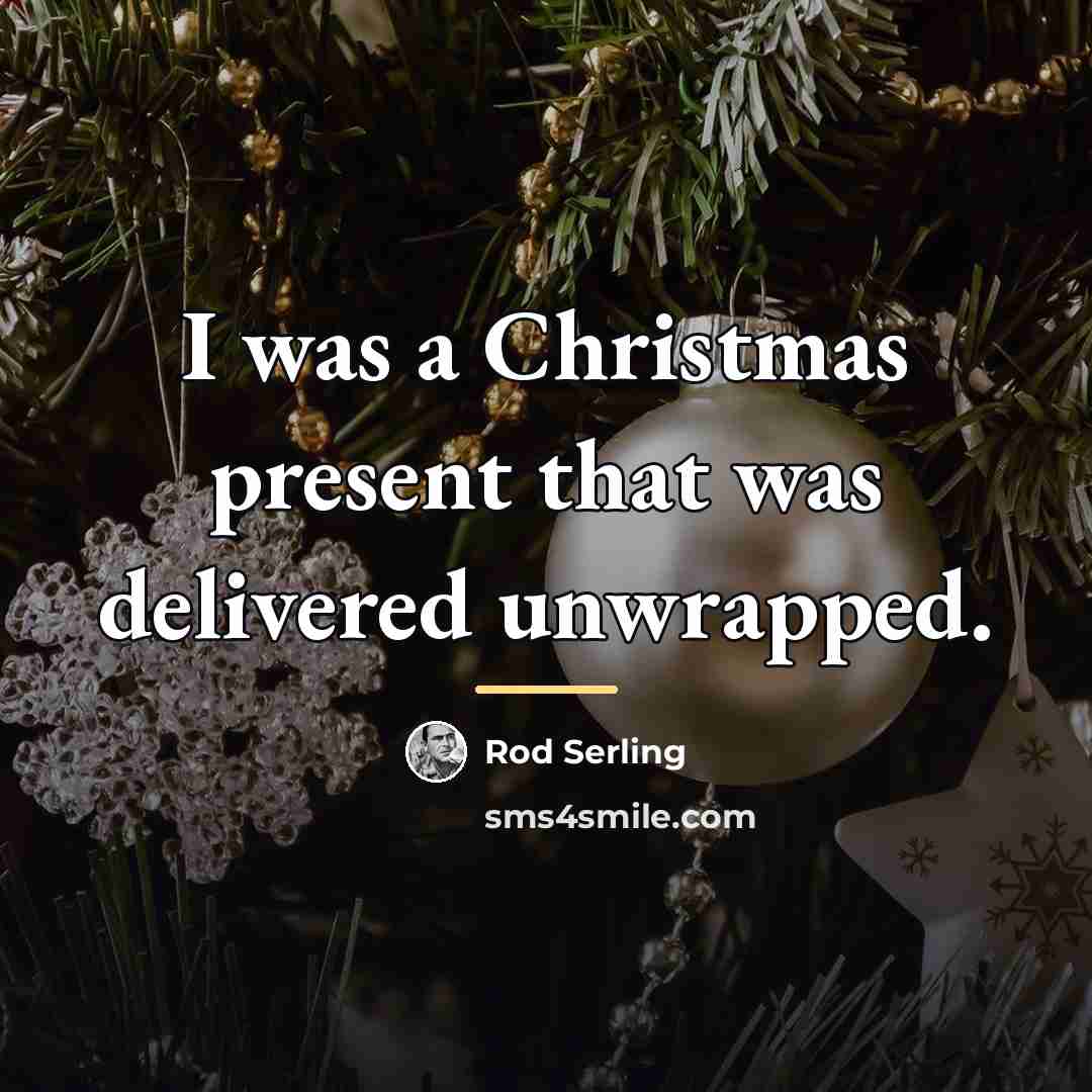 “I was a Christmas present that was delivered unwrapped.…” quote by Rod Serling