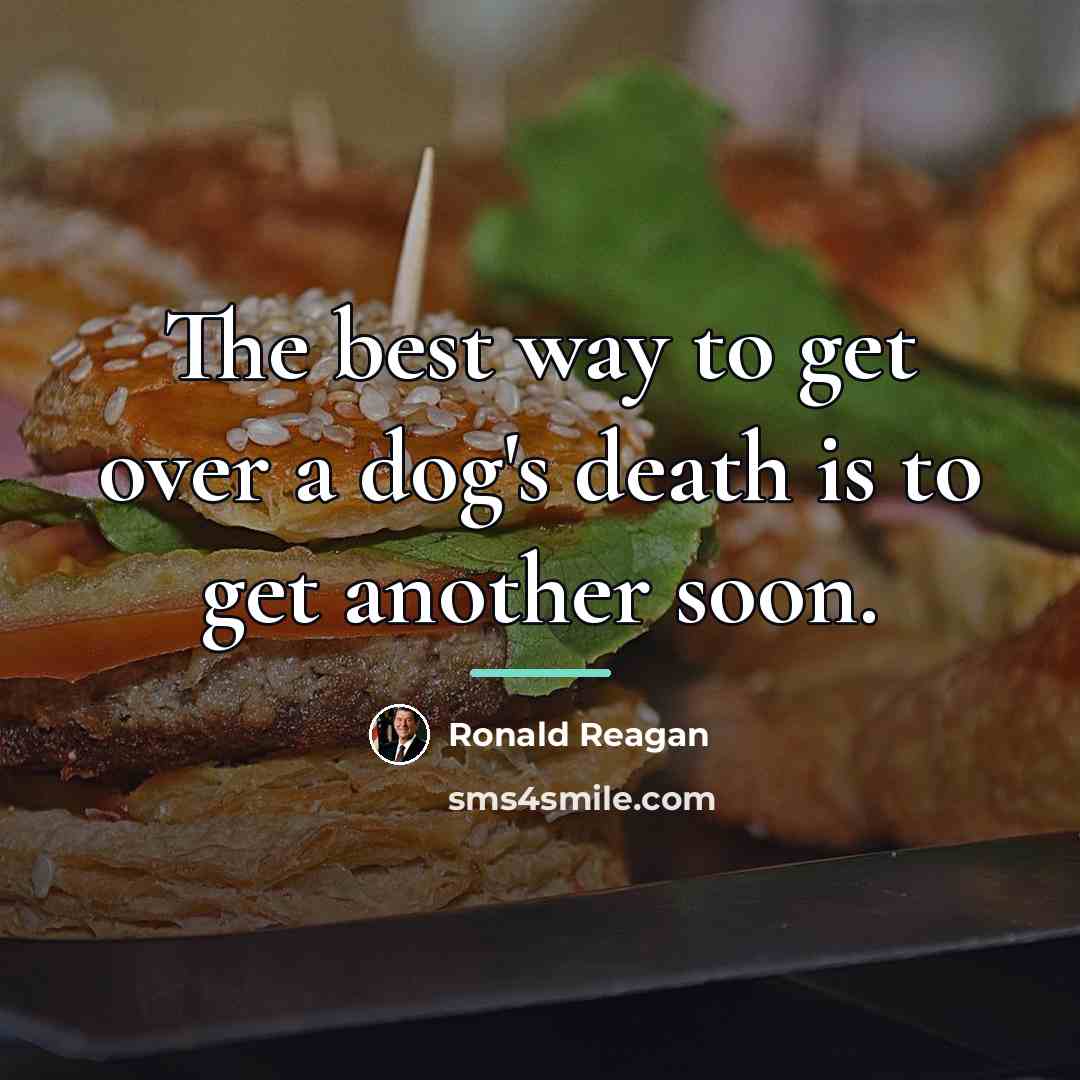 “The best way to get over a dog's death is…” quote by Ronald Reagan
