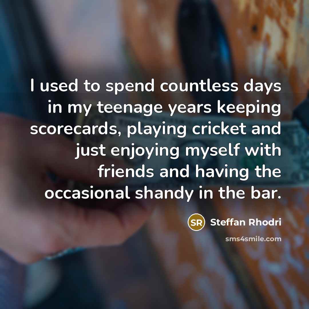 “I used to spend countless days in my teenage years…” quote by Steffan Rhodri