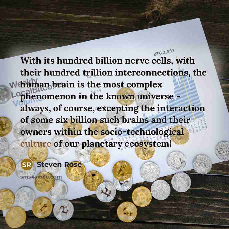 “With its hundred billion nerve cells, with their hundred trillion…” quote by Steven Rose