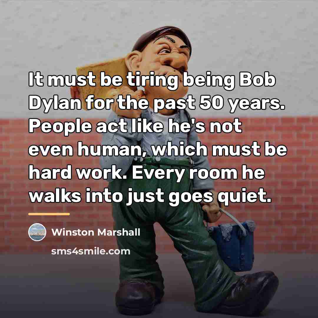 “It must be tiring being Bob Dylan for the past…” quote by Winston Marshall