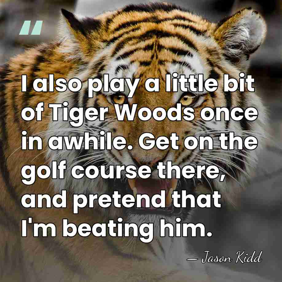 I also play a little bit of Tiger Woods once in awhile.&hellip; - Jason Kidd
