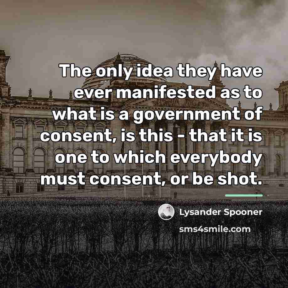 “The only idea they have ever manifested as to what…” quote by Lysander Spooner