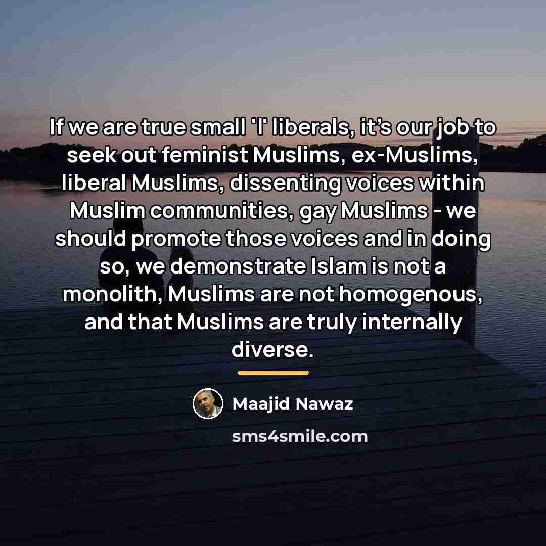 “If we are true small 'l' liberals, it's our job…” quote by Maajid Nawaz