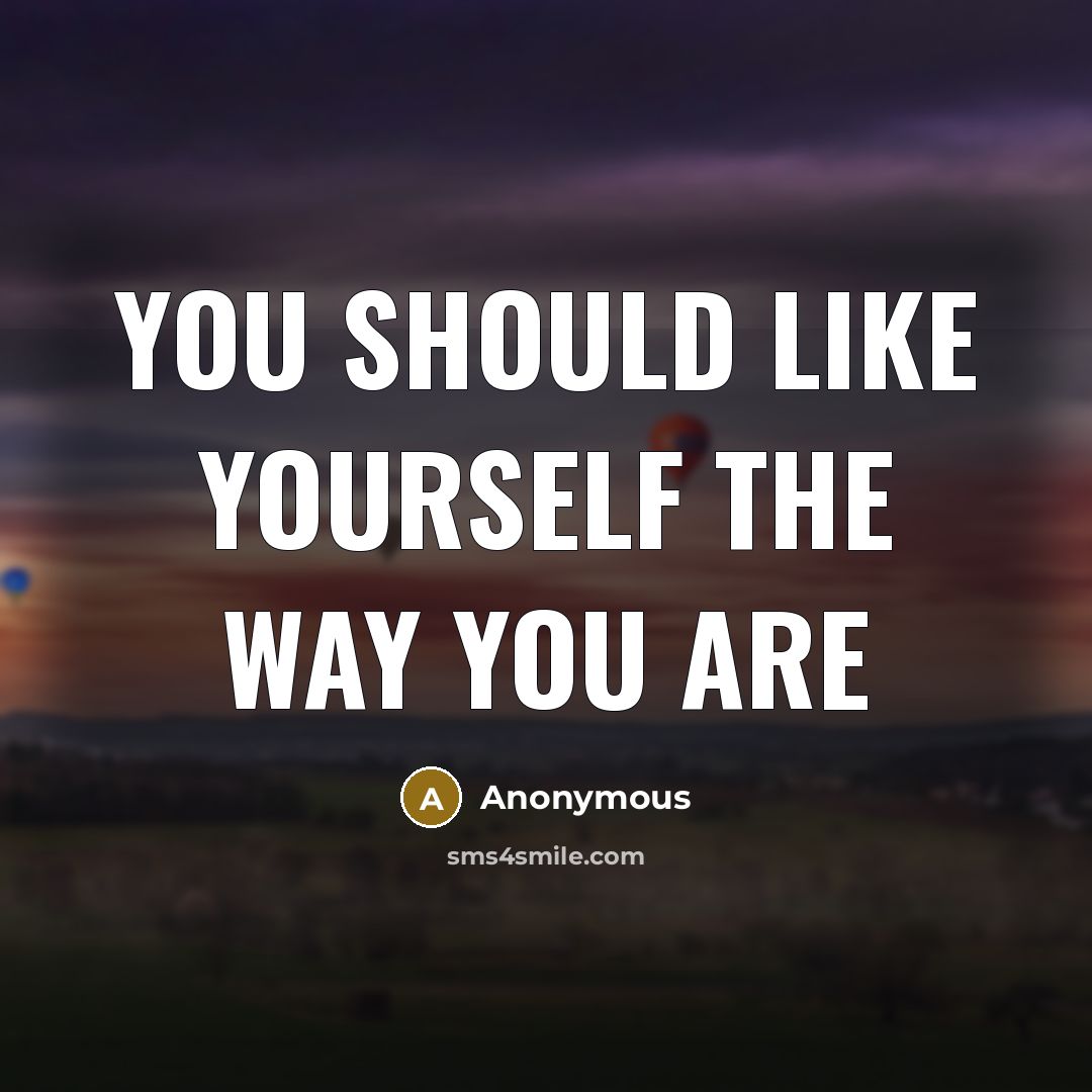 “You should like yourself the way you are…” quote by Anonymous