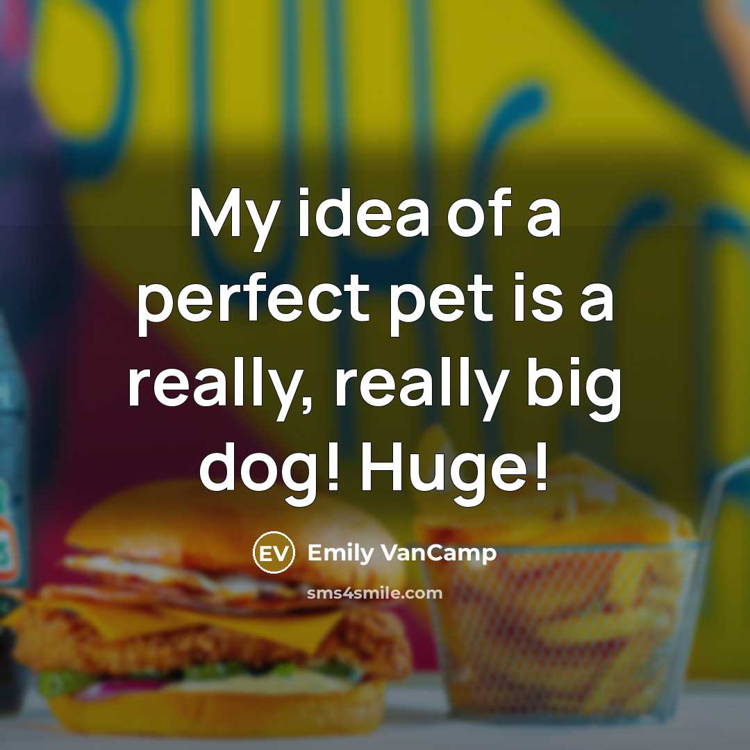 “My idea of a perfect pet is a really, really…” quote by Emily VanCamp