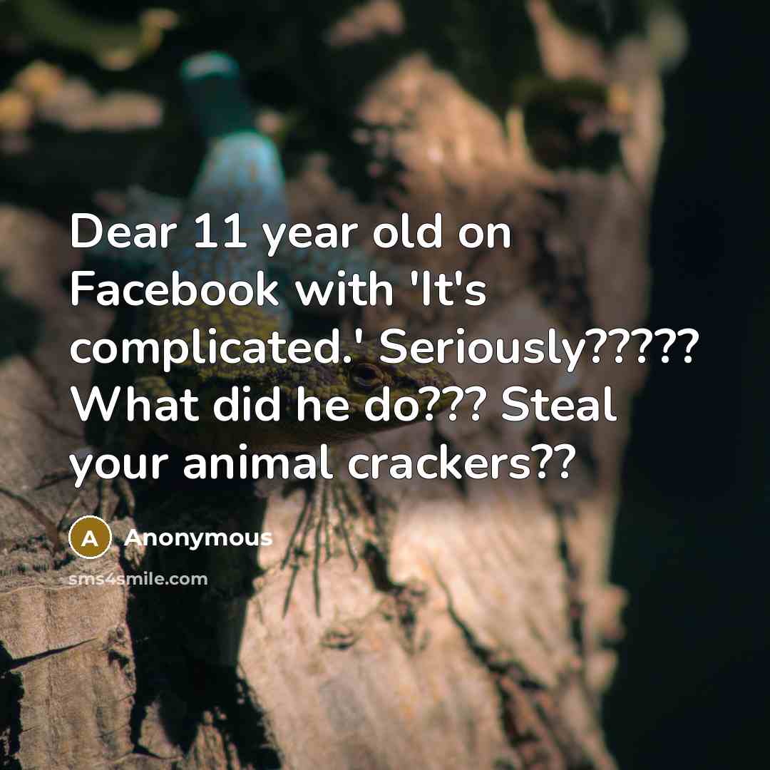 “Dear 11 year old on Facebook with 'It's complicated.' Seriously?????…” quote by Anonymous