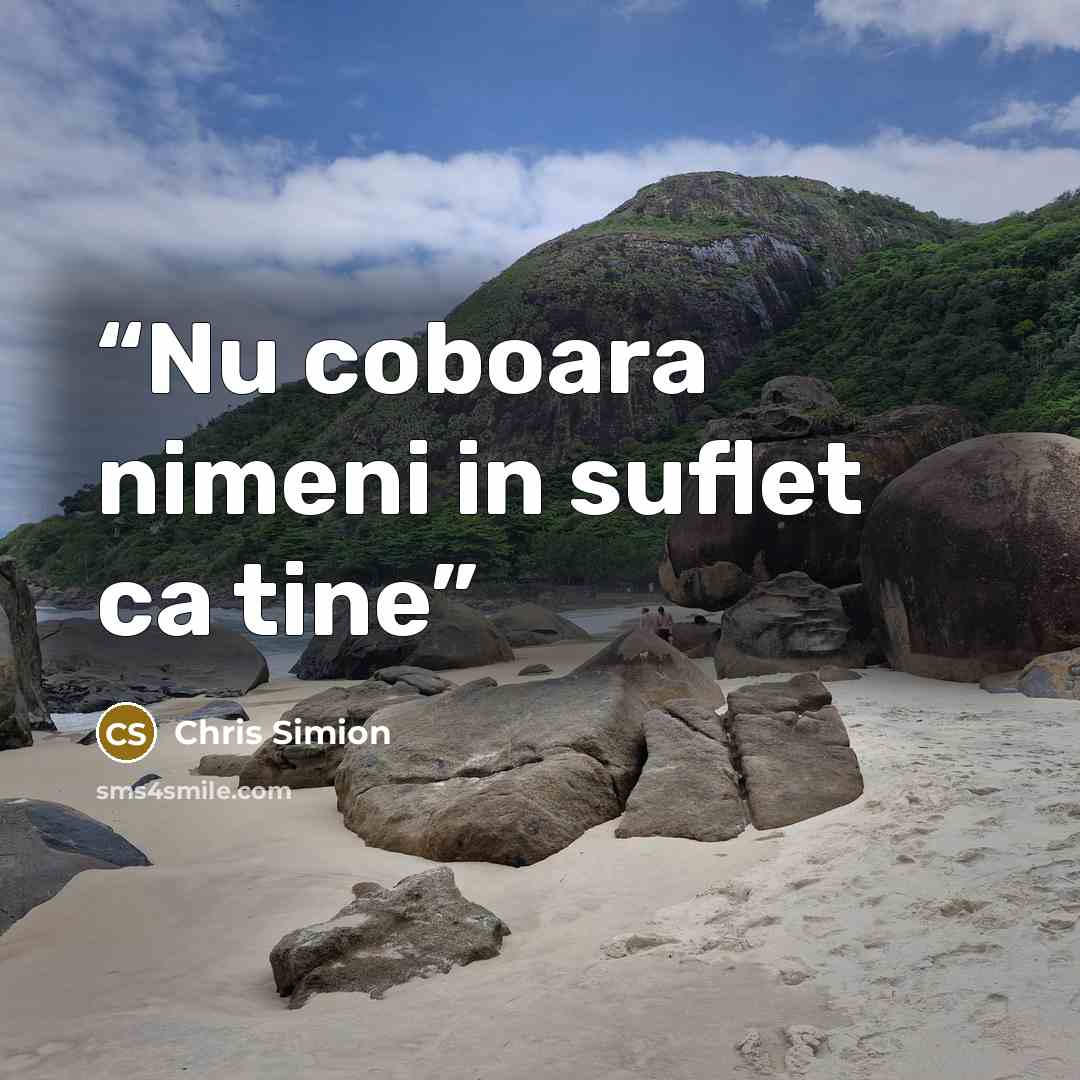 “Nu coboara nimeni in suflet ca tine” quote by Chris Simion