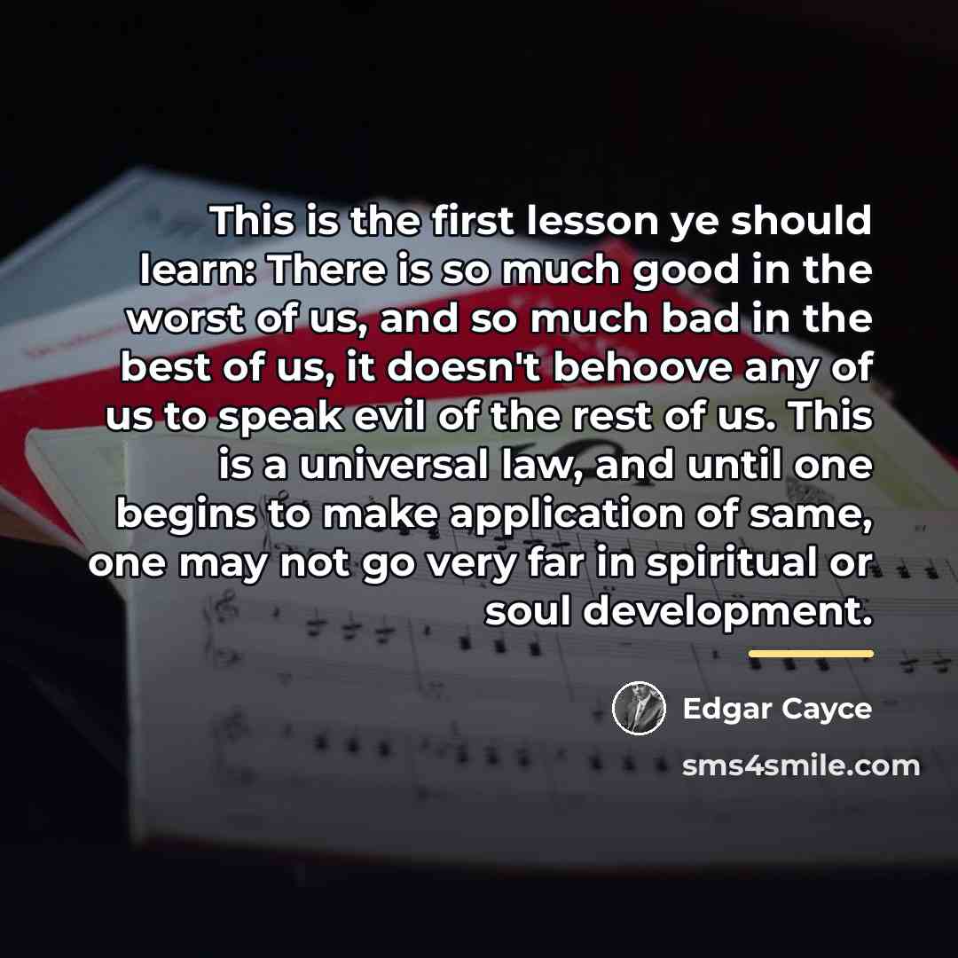 “This is the first lesson ye should learn: There is…” quote by Edgar Cayce