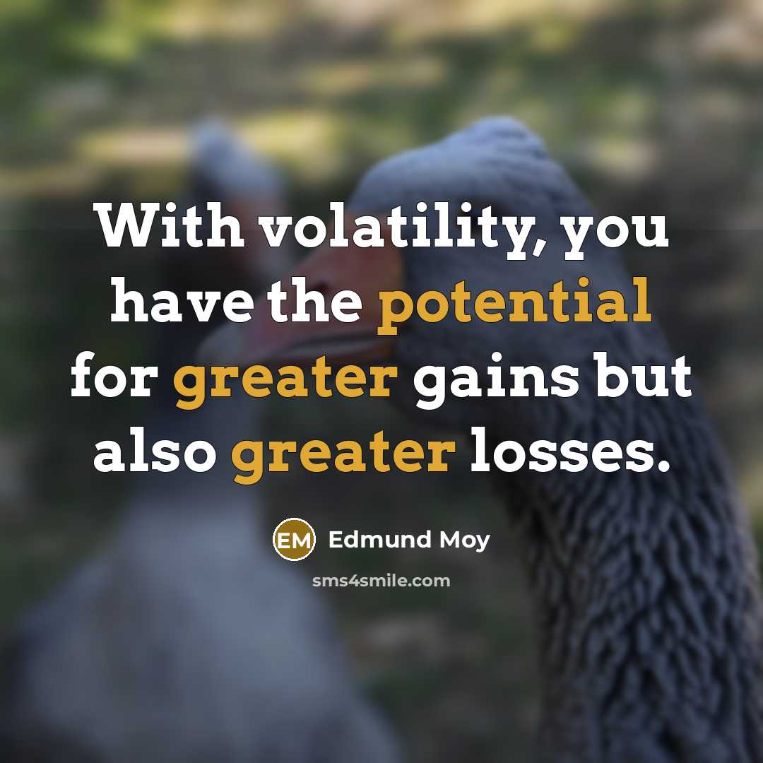 “With volatility, you have the potential for greater gains but also greater losses.” quote by Edmund Moy