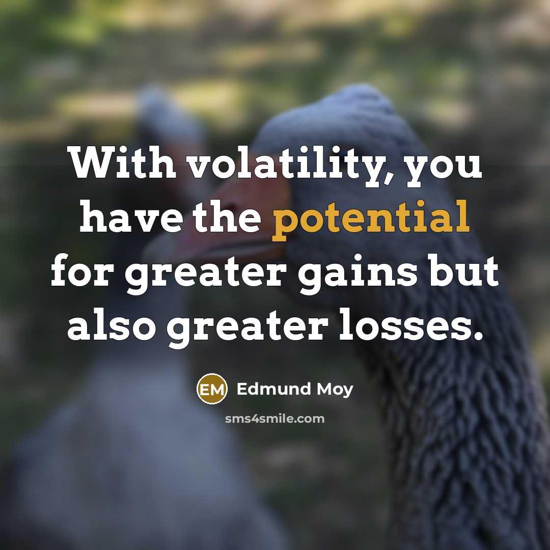 “With volatility, you have the potential for greater gains but…” quote by Edmund Moy