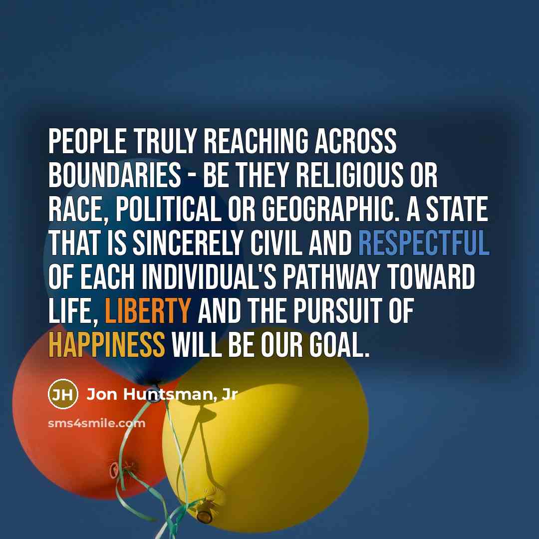 “People truly reaching across boundaries - be they religious or…” quote by Jon Huntsman, Jr