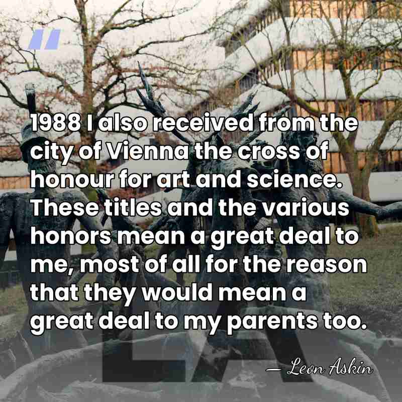 1988 I also received from the city of Vienna the cross of&hellip; - Leon Askin