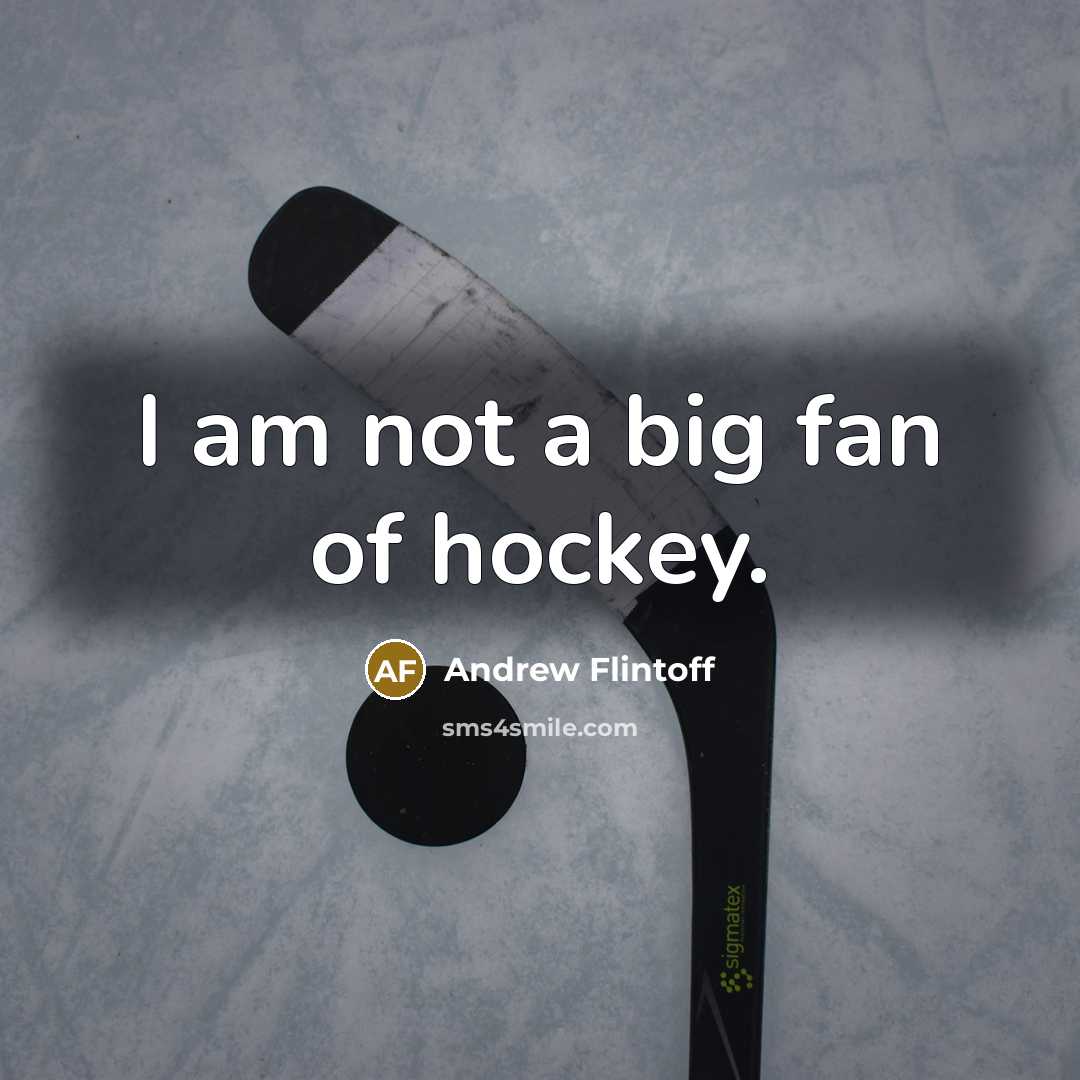 “I am not a big fan of hockey.…” quote by Andrew Flintoff