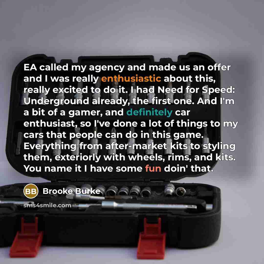 “EA called my agency and made us an offer and…” quote by Brooke Burke