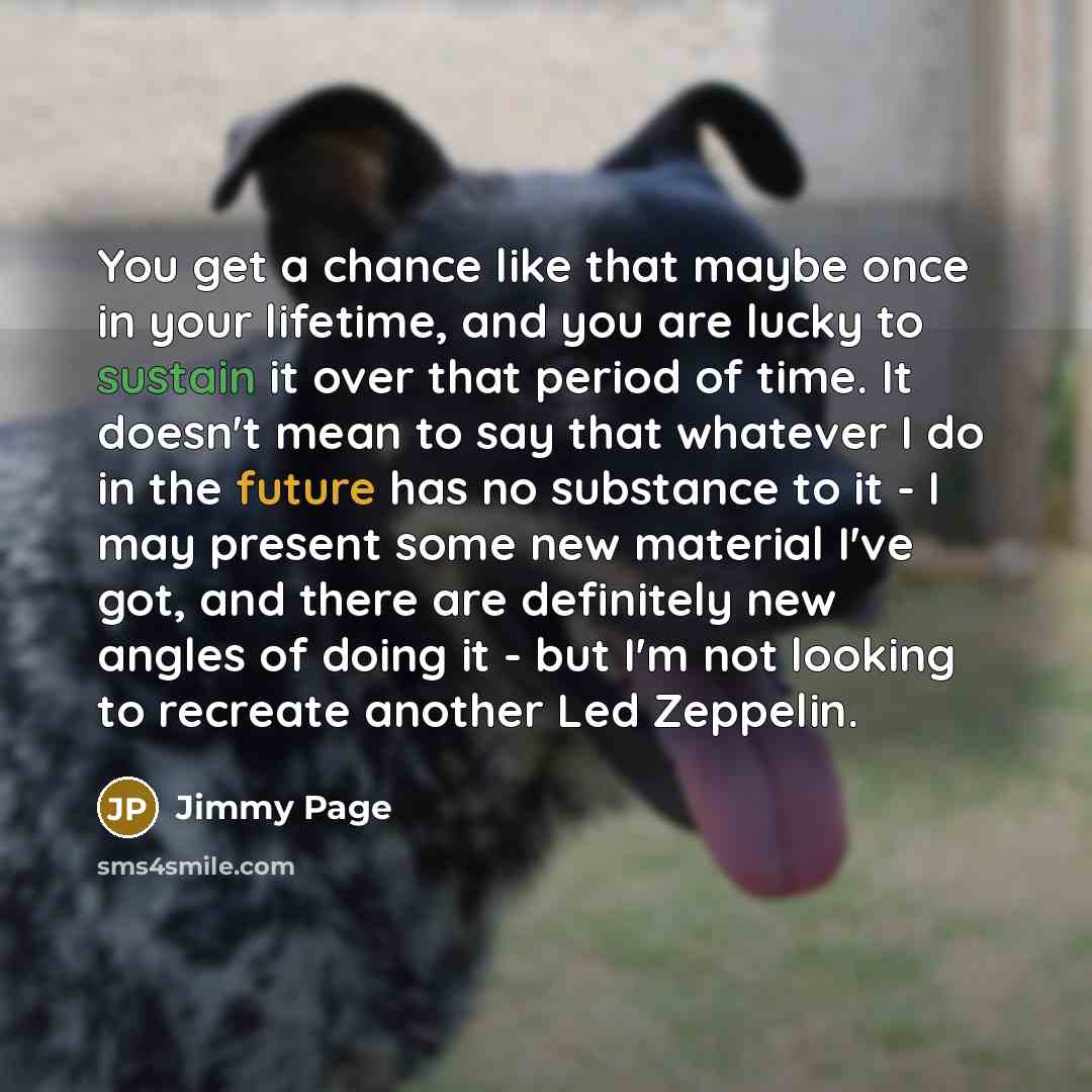 “You get a chance like that maybe once in your…” quote by Jimmy Page