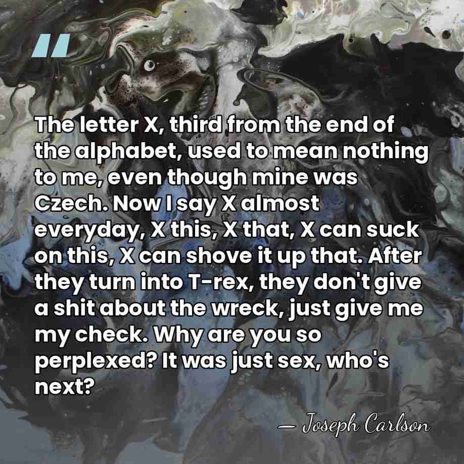 The letter X, third from the end of the alphabet, used to&hellip; - Joseph Carlson