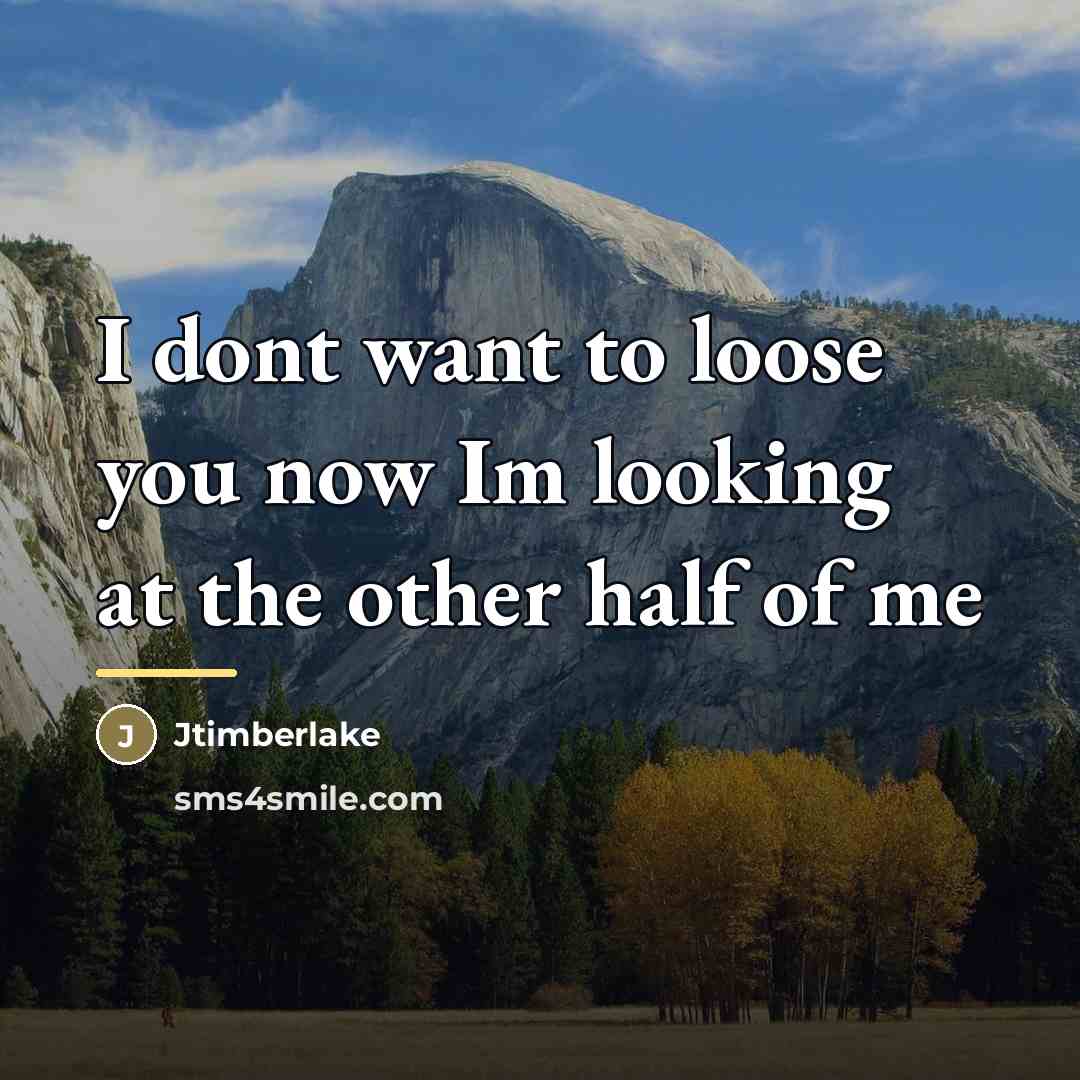 “I dont want to loose you now Im looking at…” quote by Jtimberlake